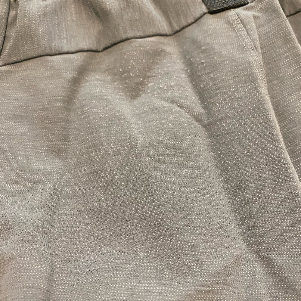 Lululemon mens shorts with lined leggings - see slight pilling on back.